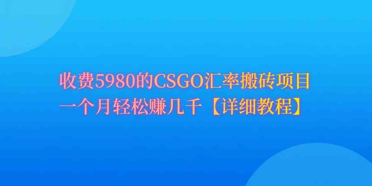 (9776期)CSGO装备搬砖,月综合收益率高达60%,你也可以!-佳佳云创网