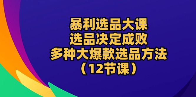 (10521期)暴利 选品大课:选品决定成败,教你多种大爆款选品方法(12节课)-佳佳云创网