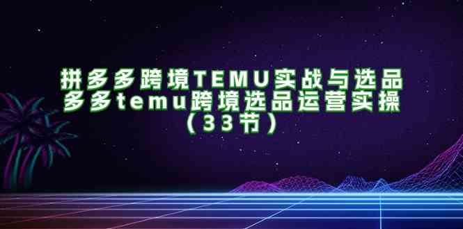 拼多多跨境TEMU实战与选品,多多temu跨境选品运营实操(33节)-佳佳云创网