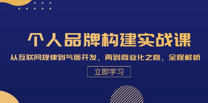 (13059期)个人品牌构建实战课:从互联网规律到气质开发,再到商业化之路,全程解析-佳佳云创网