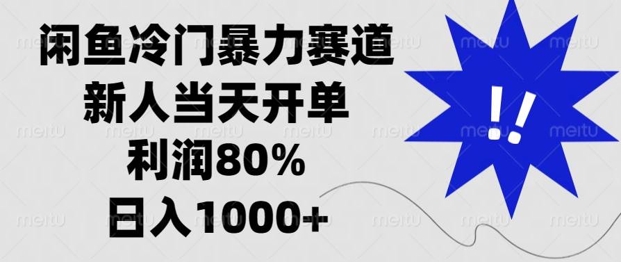 (13660期)闲鱼冷门暴力赛道,新人当天开单,利润80%,日入1000+-佳佳云创网