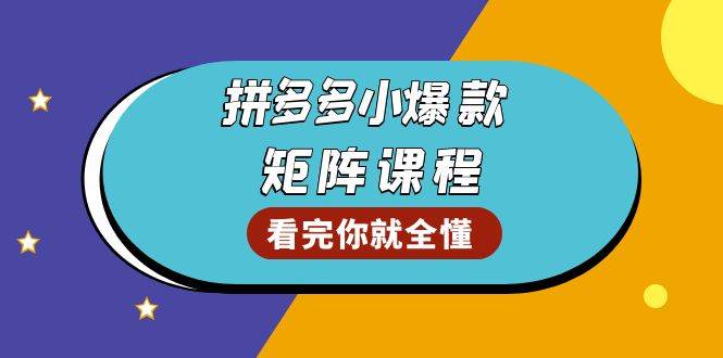 (13699期)拼多多爆款矩阵课程:教你测出店铺爆款,优化销量,提升GMV,打造爆款群-佳佳云创网