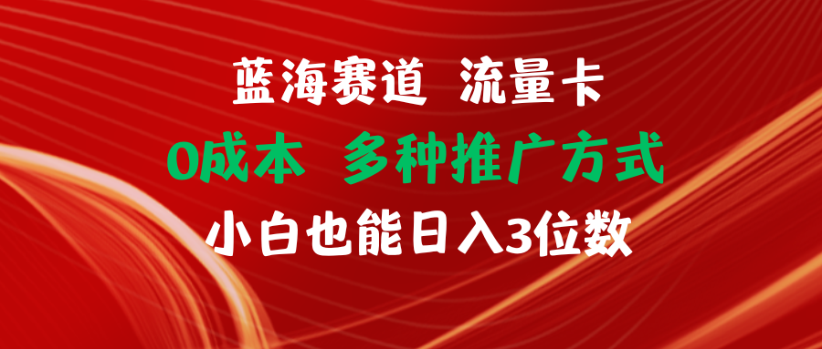 【站长实操】蓝海赛道 流量卡 0成本 小白也能日入三位数-佳佳云创网