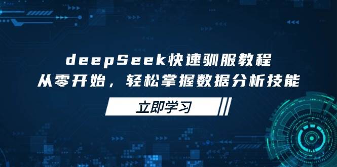 deepSeek快速驯服教程,从零开始,轻松掌握数据分析技能-佳佳云创网