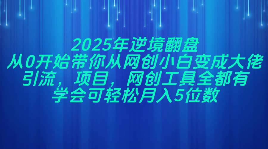 (14473期)2025年逆境翻盘,从0开始带你从网创小白变成大佬,引流,项目,网创工…-佳佳云创网