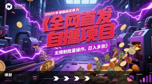 全网首发,2025年最新稳定暴力全自动自撸项目,无限制批量操作,日入多张【揭秘】-佳佳云创网