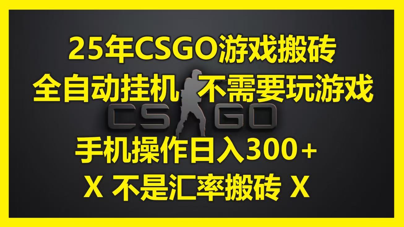 25年CSGO游戏搬砖,全自动挂机,不需要玩游戏,手机操作日入300+。(不是汇率搬砖)-佳佳云创网