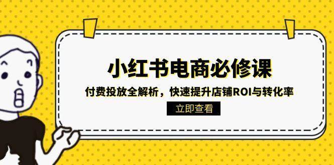 小红书电商必修课:付费投放全解析,快速提升店铺ROI与转化率-佳佳云创网