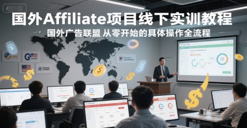 国外Affiliate项目线下实训教程,国外广告联盟从零开始的具体操作全流程-佳佳云创网