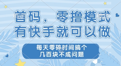 首码零撸项目,有快手就可以做,每天业务时间搞个几张不是问题【揭秘】-佳佳云创网