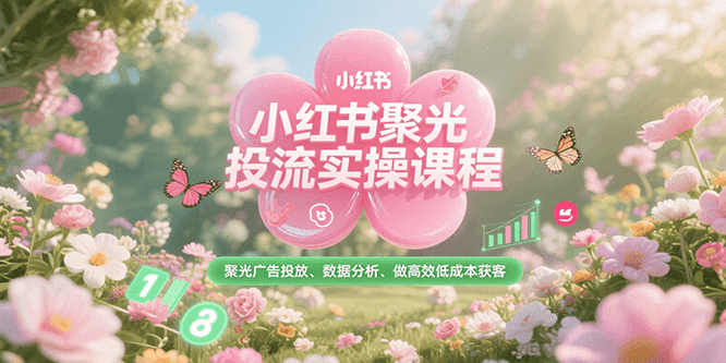 小红书聚光投流实操课程,聚光广告投放、数据分析、做高效低成本获客-佳佳云创网