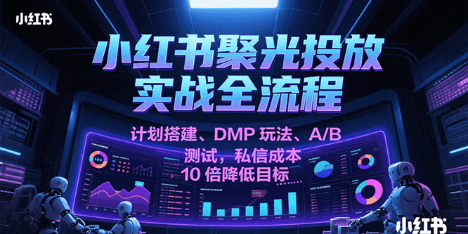 小红书聚光投放实战全流程,计划搭建、DMP玩法、A/B测试,私信成本10倍降低目标-佳佳云创网