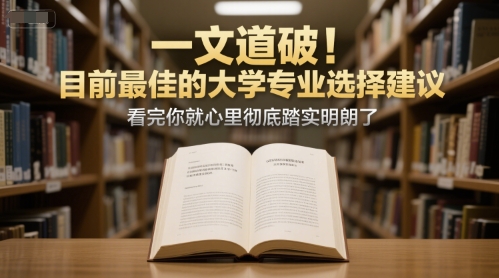 付费文章:一文道破!目前最佳的大学专业选择建议,看完你就心里彻底踏实明朗了-佳佳云创网