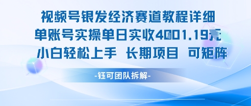 视频号银发经济赛道单账号实操单日实收1k+,小白轻松上手长期项目-佳佳云创网