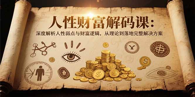 (15434期)人性财富解码课6.0:深度解析人性弱点与财富逻辑,理论到落地完整解决方案-佳佳云创网