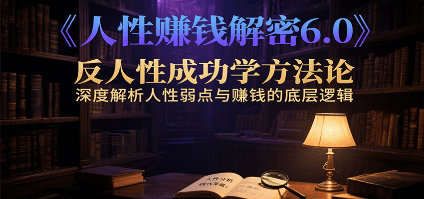 人性赚钱解密6.0,反人性成功学方法论,深度解析人性弱点与赚钱的底层逻辑-佳佳云创网