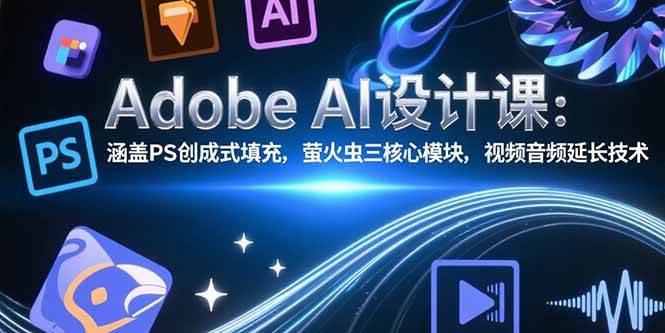 (15469期)Adobe AI设计课:涵盖PS创成式填充,萤火虫三核心模块,视频音频延长技术-佳佳云创网