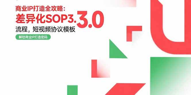 (15486期)商业IP打造全攻略:差异化SOP3.0流程,短视频协议模板,婚恋项目实战案例-佳佳云创网