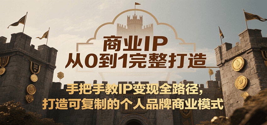 商业IP从0到1完整打造,手把手教IP变现全路径,打造可复制的个人品牌商业模式-佳佳云创网