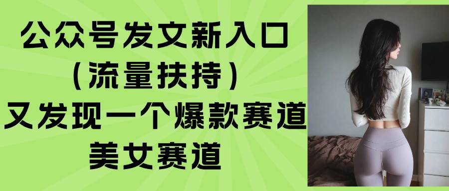 (15781期)公众号发文新入口(流量扶持),又发现一个爆款赛道:美女赛道-佳佳云创网