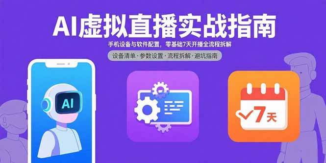 (15835期)AI虚拟直播实战指南,手机设备与软件配置,零基础7天开播全流程拆解-佳佳云创网