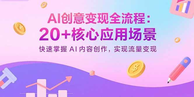 (15915期)AI创意变现全流程:20+核心应用场景,快速掌握AI内容创作,实现流量变现-佳佳云创网