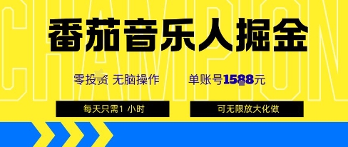 番茄音乐人掘金,单账号最高可撸1k+,可无限矩阵去做,零投入-佳佳云创网