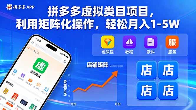 (16025期)拼多多虚拟类目项目,利用矩阵化操作,轻松月入1-5W-佳佳云创网