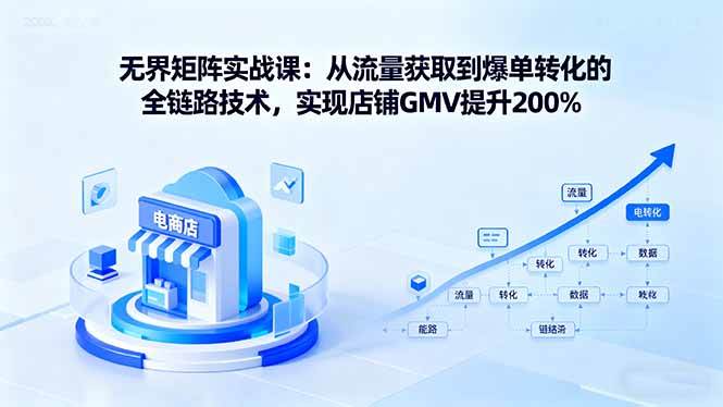 (16104期)无界矩阵实战课:从流量获取到爆单转化的全链路技术,实现店铺GMV提升200%-佳佳云创网