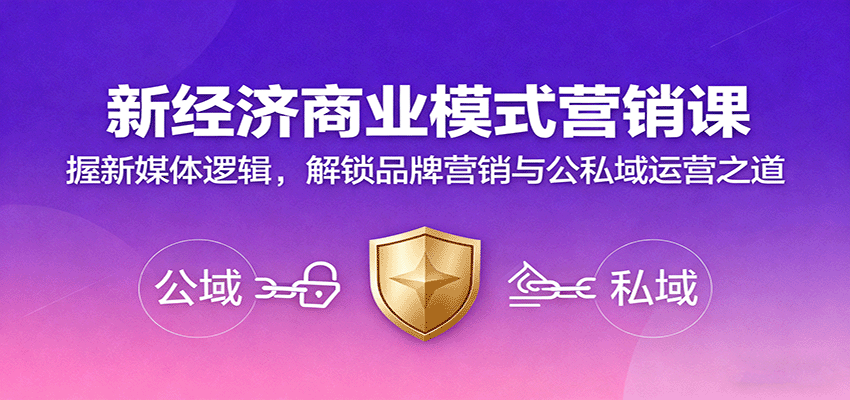 新经济商业模式营销课,握新媒体逻辑,解锁品牌营销与公私域运营之道-佳佳云创网