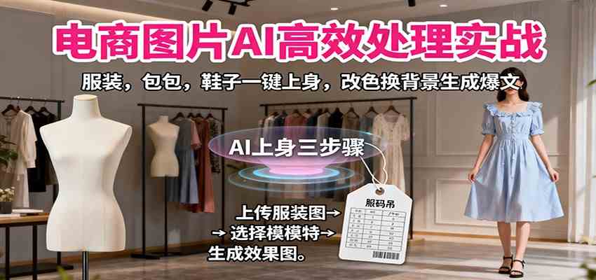 电商图片AI高效处理实战,服装,包包,鞋子一键上身,改色换背景生成爆文-佳佳云创网