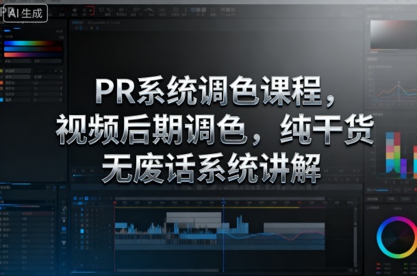 PR系统调色课程,视频后期调色,纯干货无废话系统讲解-佳佳云创网