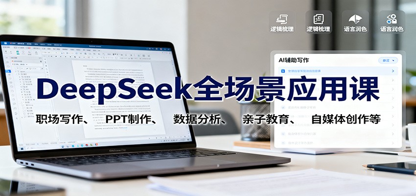 DeepSeek全场景应用课:职场写作、 PPT制作、数据分析、亲子教育、自媒体创作等-佳佳云创网