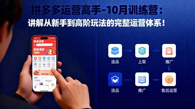 (16448期)拼多多运营高手-10月训练营:讲解从新手到高阶玩法的完整运营体系!-佳佳云创网