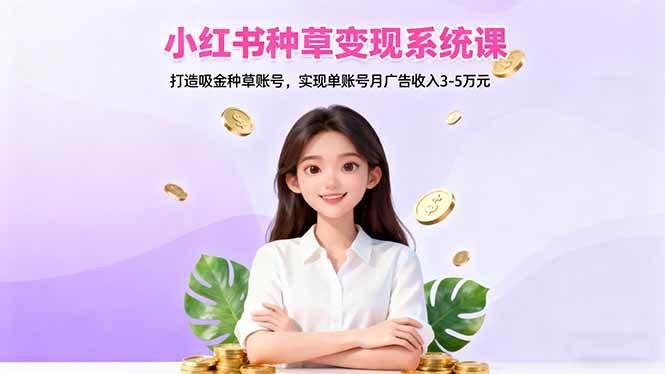 (16468期)小红书种草变现系统课:打造吸金种草账号,实现单账号月广告收入3-5万元-佳佳云创网