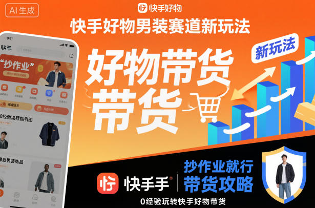 快手好物男装赛道新玩法,抄作业就行,0经验玩转快手好物带货-佳佳云创网