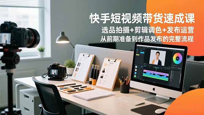 (16752期)快手短视频带货速成课,选品拍摄+剪辑调色+发布运营,从前期准备到作品发布的完整流程-佳佳云创网