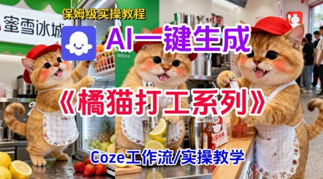 Coze扣子工作流一键生成胖橘猫打工短视频,保姆级实操搭建教学-佳佳云创网