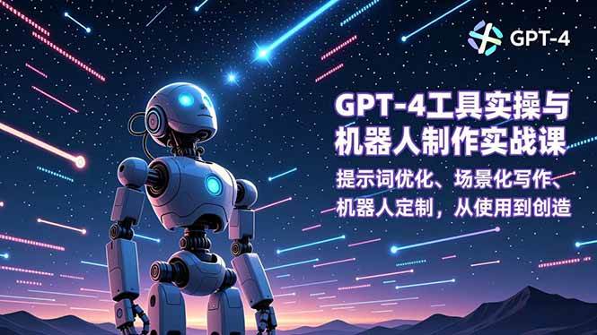 (16837期)GPT-4工具实操与机器人制作实战课:提示词优化、场景化写作、机器人定制,从使用到创造-佳佳云创网
