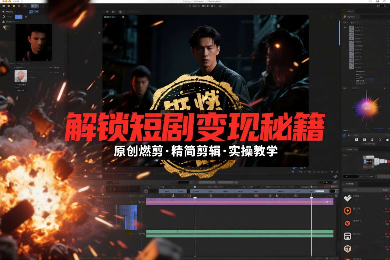 短剧拉新之原创燃剪精简剪辑实操课,解锁短剧变现秘籍-佳佳云创网