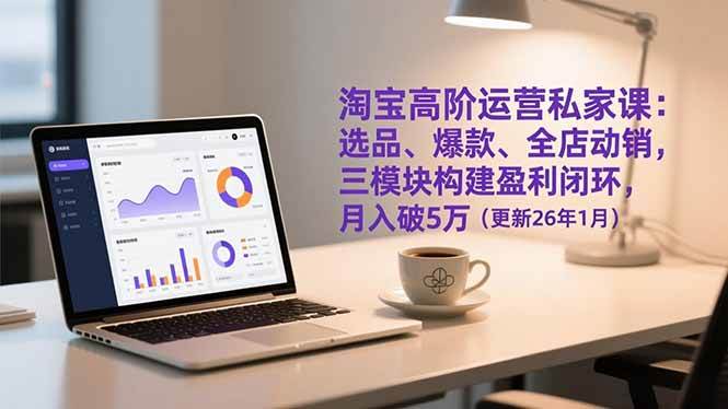 (17016期)淘宝高阶运营私家课:选品、爆款、全店动销,三模块构建盈利闭环,月入破5万(更新26年1月)-佳佳云创网