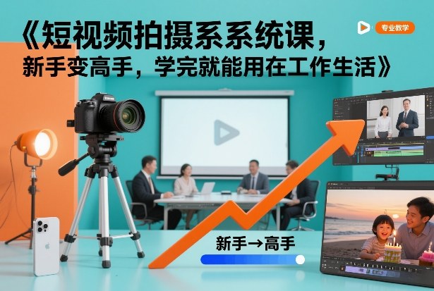 短视频拍摄系统课,新手变高手,学完就能用在工作生活-佳佳云创网