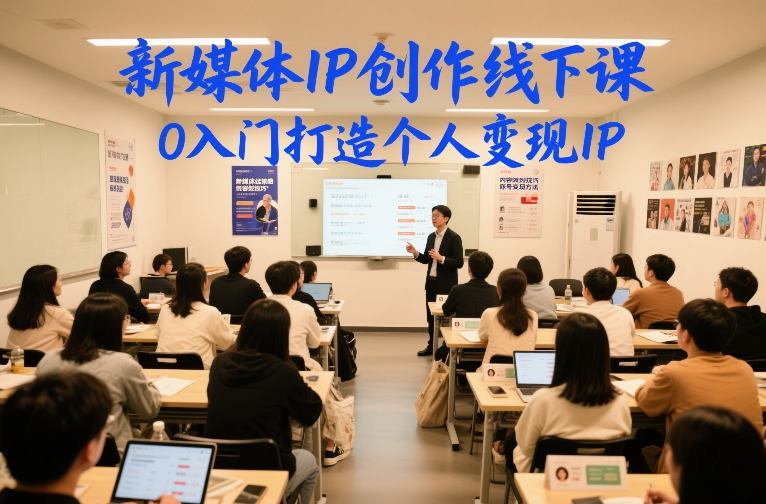 新媒体IP创作线下课,0入门打造个人变现IP-佳佳云创网