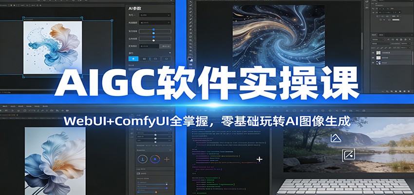 AIGC软件实操课:WebUI+ComfyUI全掌握,零基础玩转AI图像生成-佳佳云创网