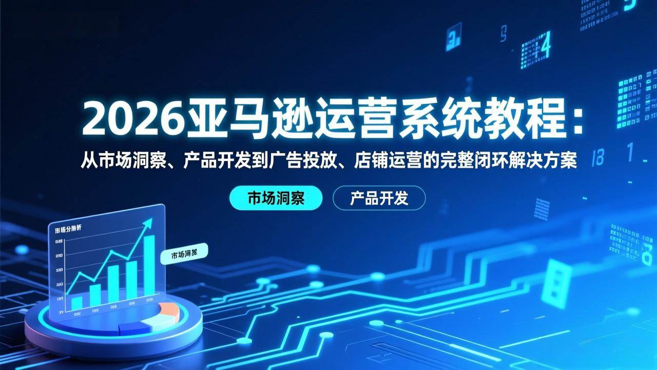 (17208期)2026亚马逊运营系统教程:从市场洞察、产品开发到广告投放、店铺运营的完整闭环解决方案-佳佳云创网