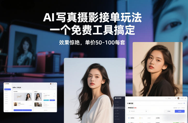 AI写真摄影接单玩法,一个免费工具搞定,效果惊艳,单价50-100每套-佳佳云创网