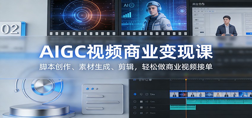 AIGC视频商业变现课:脚本创作、素材生成、剪辑,轻松做商业视频接单-佳佳云创网