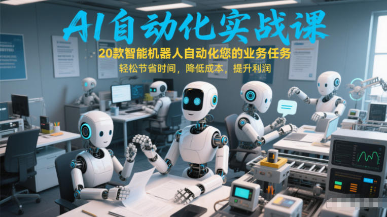 AI自动化实战课:20款智能机器人自动化您的业务任务,轻松节省时间,降低成本,提升利润-佳佳云创网