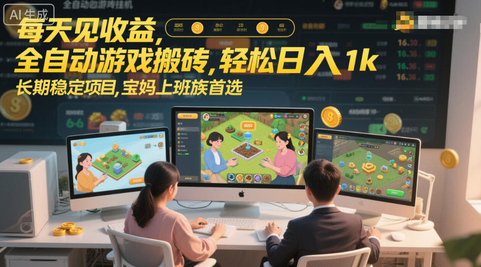 每天见收益,全自动游戏搬砖,轻松日入1k,长期稳定项目,宝妈上班族首选【揭秘】-佳佳云创网