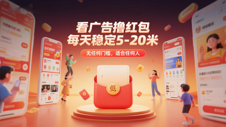 看广告撸红包,每天稳定5-20米,无任何门槛,适合任何人-佳佳云创网
